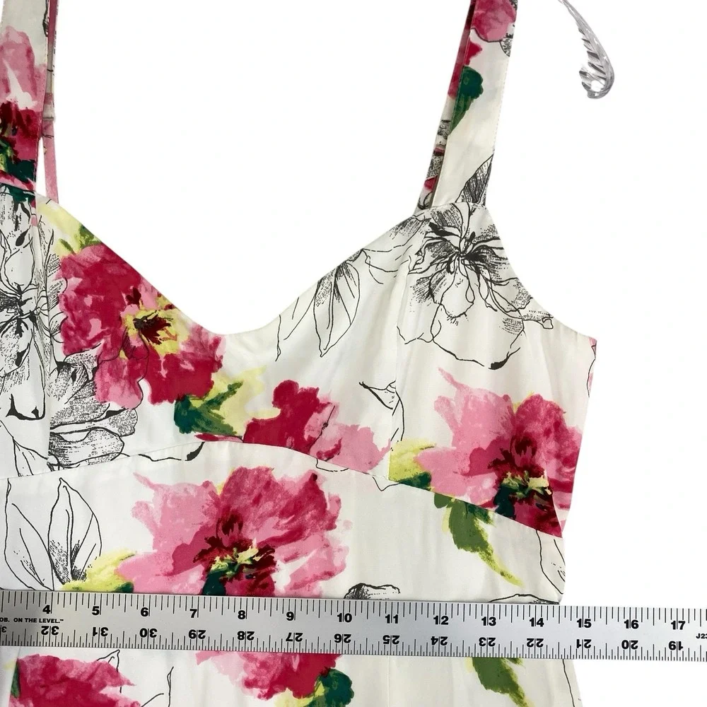 Abercrombie Fitch Maxi Tiered Ruffle Dress MP Pink Floral Strappy Flirty Y2K